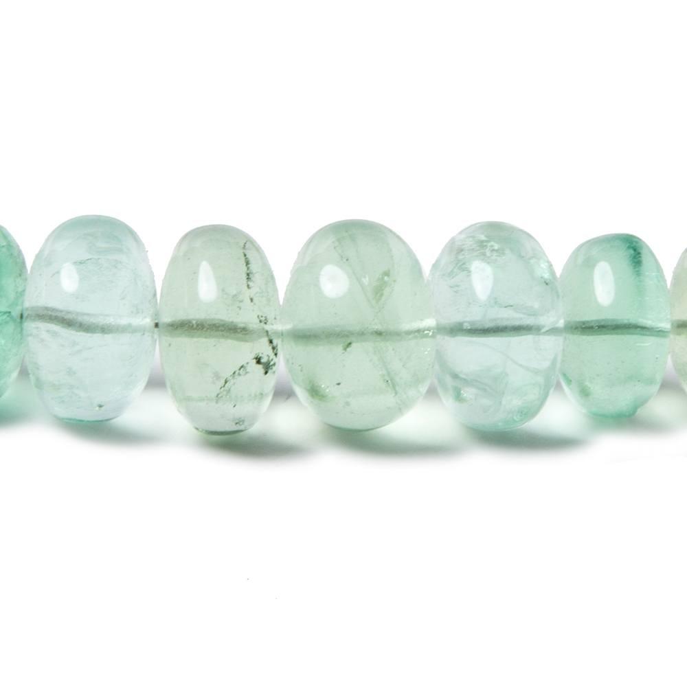 5.5-12mm Mint Green Fluorite plain rondelle beads 20 inch 73 pieces - The Bead Traders
