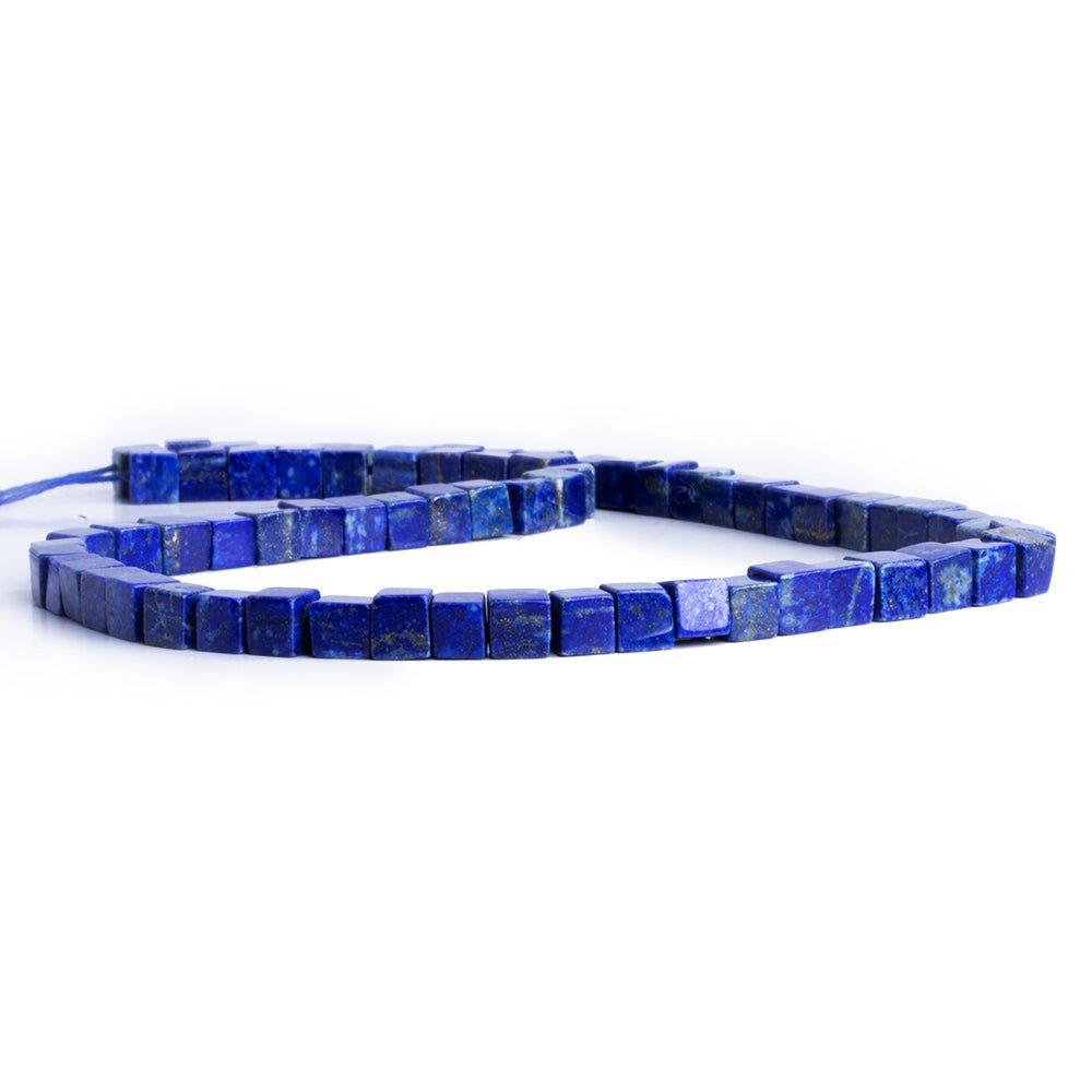 5.5-6.5mm Lapis Lazuli Plain Cube Beads 16 inch 55 pieces - The Bead Traders