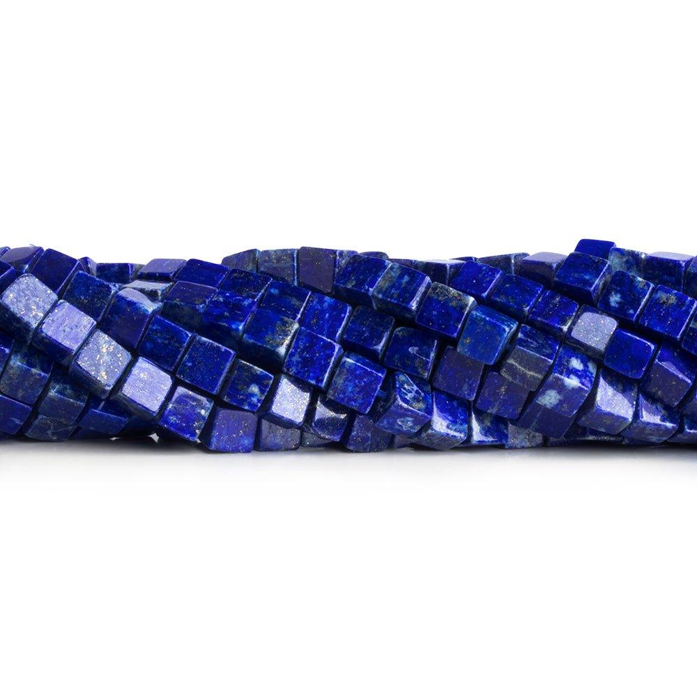5.5-6.5mm Lapis Lazuli Plain Cube Beads 16 inch 55 pieces - The Bead Traders