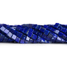 5.5-6.5mm Lapis Lazuli Plain Cube Beads 16 inch 55 pieces - The Bead Traders