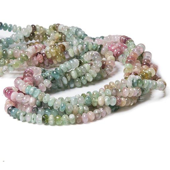 5.5-6mm Afghani Tourmaline plain rondelles 18.5 inch 135 beads - The Bead Traders