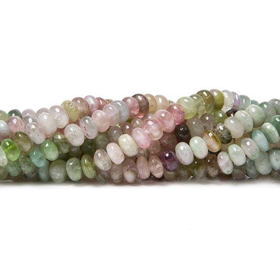 5.5-6mm Afghani Tourmaline plain rondelles 18.5 inch 135 beads - The Bead Traders