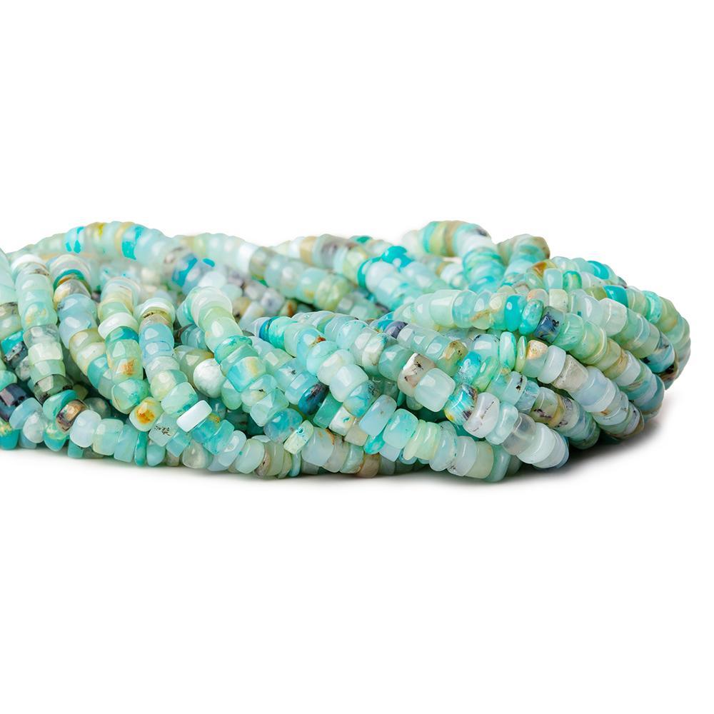 5.5-6mm Blue Peruvian Opal Heishi beads 13 inch 113 pieces - The Bead Traders