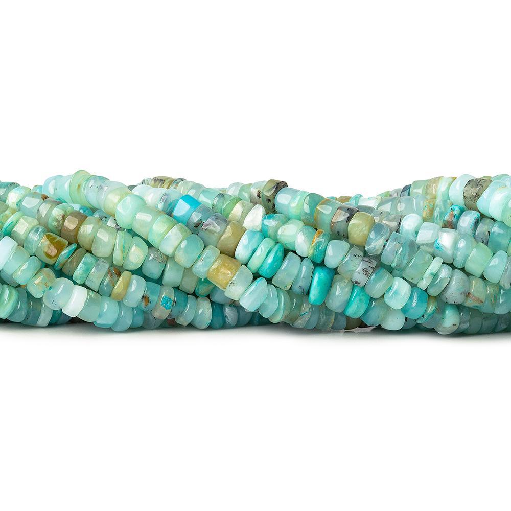 5.5-6mm Blue Peruvian Opal Heishi beads 13 inch 113 pieces - The Bead Traders