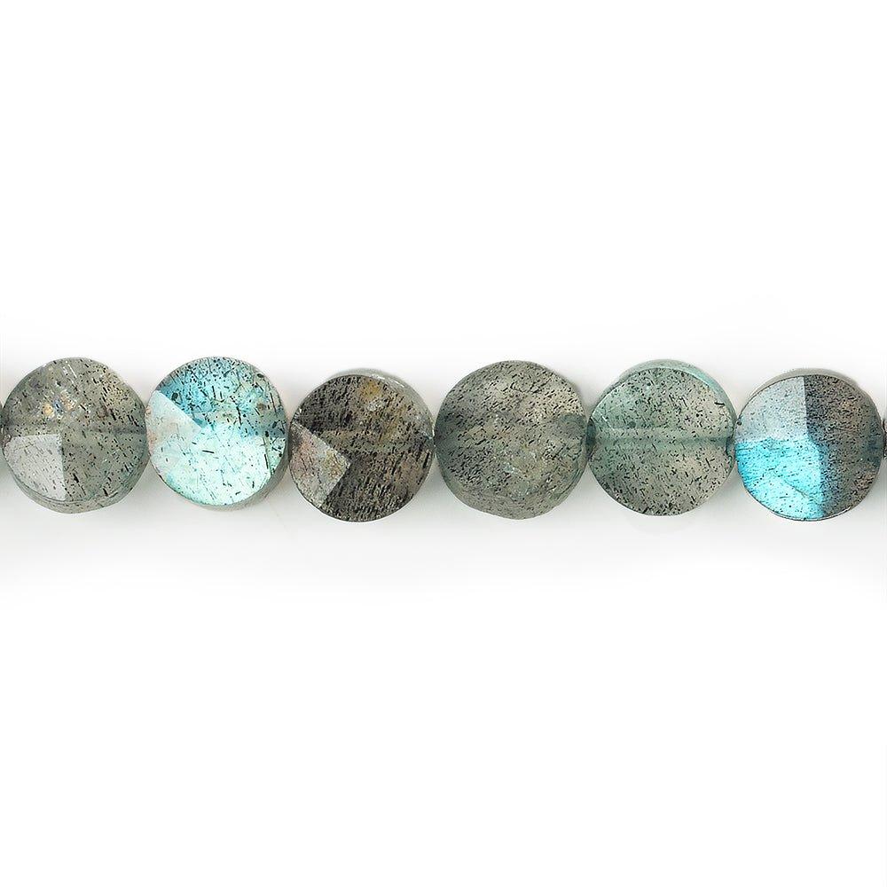 5.5-6mm Labradorite faceted coin beads 13.5 inches 62 pieces - The Bead Traders