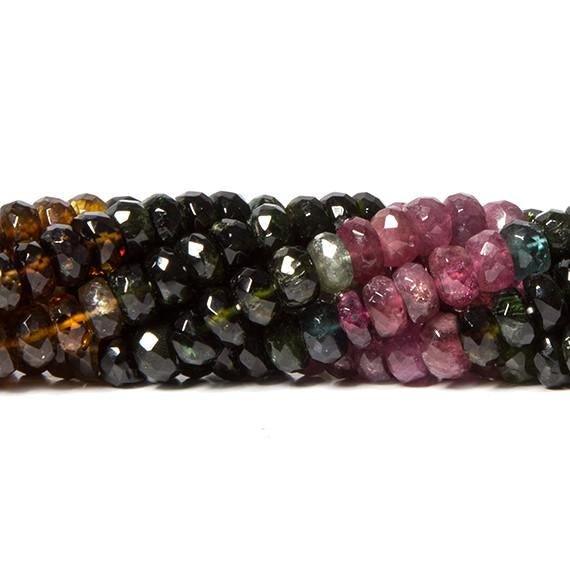 5.5-6mm Multi Color Tourmaline faceted rondelle beads 15 inch 110 pieces - The Bead Traders