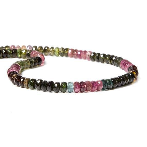 5.5-6mm Multi Color Tourmaline faceted rondelle beads 15 inch 110 pieces - The Bead Traders