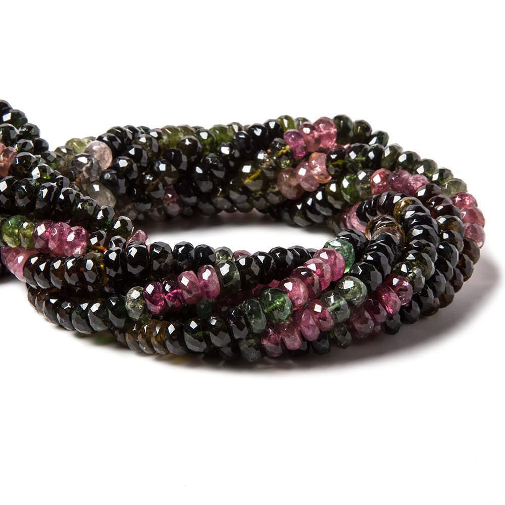 5.5-6mm Multi Color Tourmaline faceted rondelle beads 15 inch 110 pieces - The Bead Traders