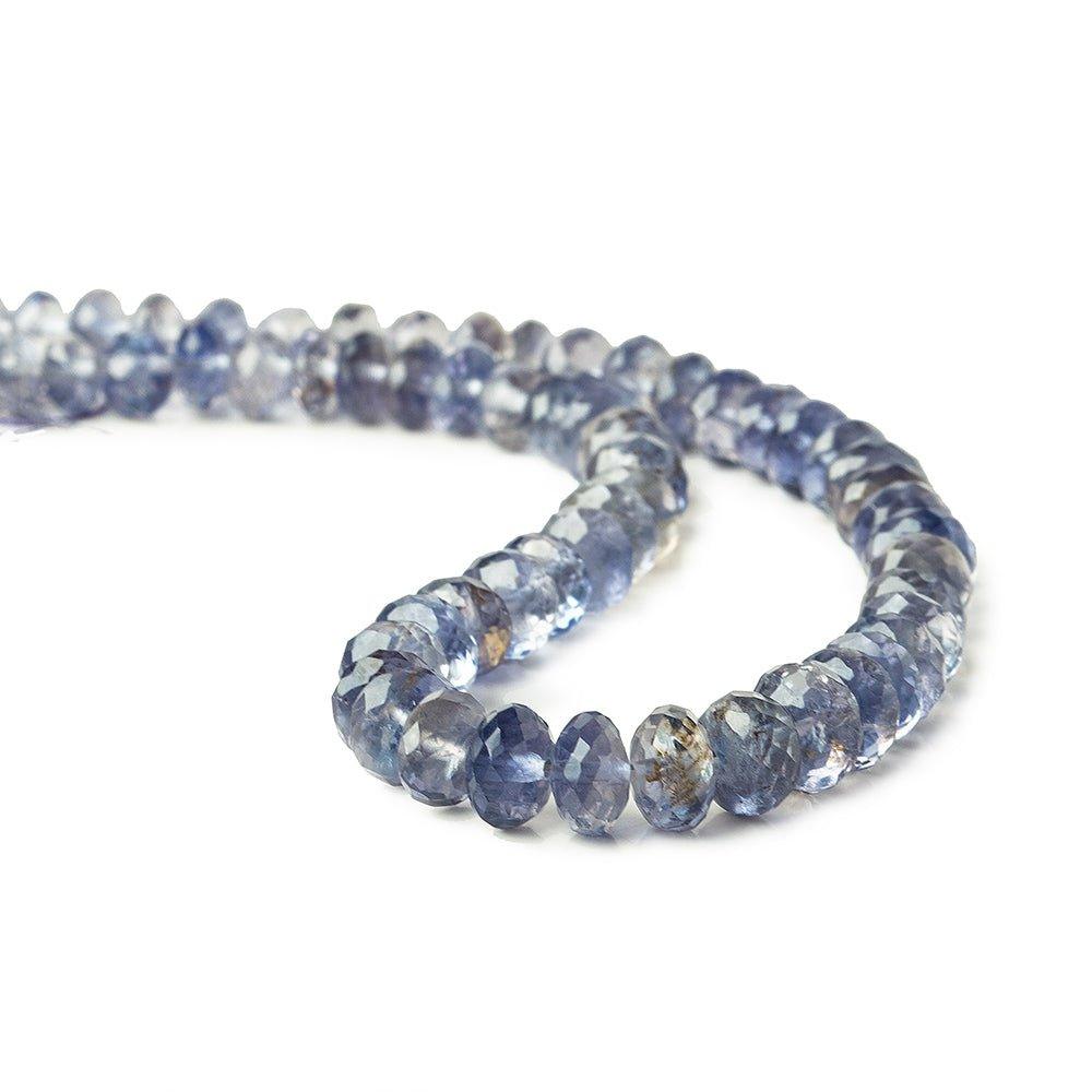 5.5-7.5mm Iolite faceted rondelle beads 9 inches 57 pieces - The Bead Traders