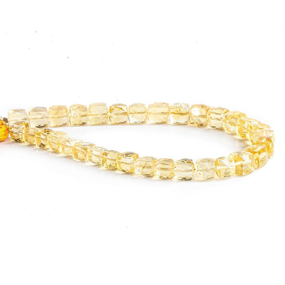 5.5mm-6mm Citrine Faceted Cube Beads 8 inch 33 pieces - The Bead Traders