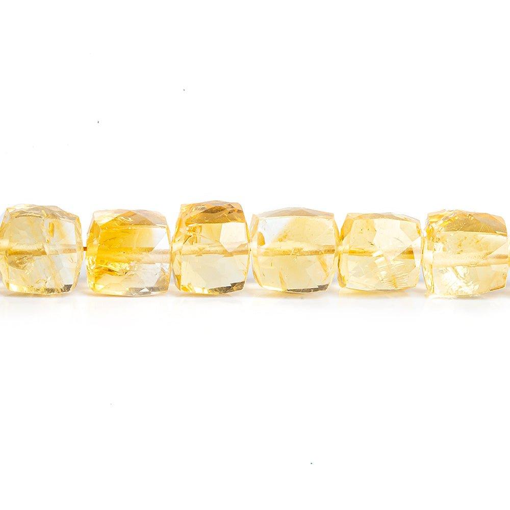 5.5mm-6mm Citrine Faceted Cube Beads 8 inch 33 pieces - The Bead Traders