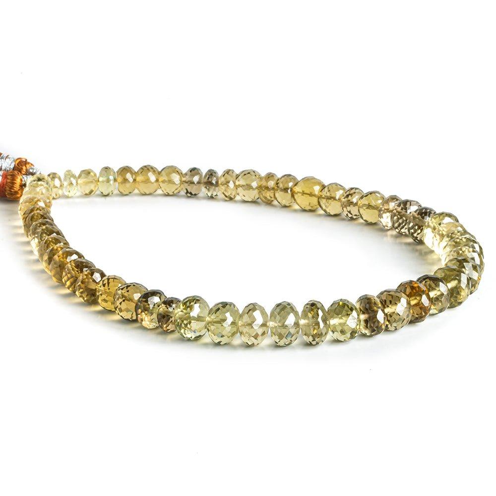 5.5mm-7.5mm Honey Quartz Faceted Rondelle Beads 10 inch 58 pieces - The Bead Traders