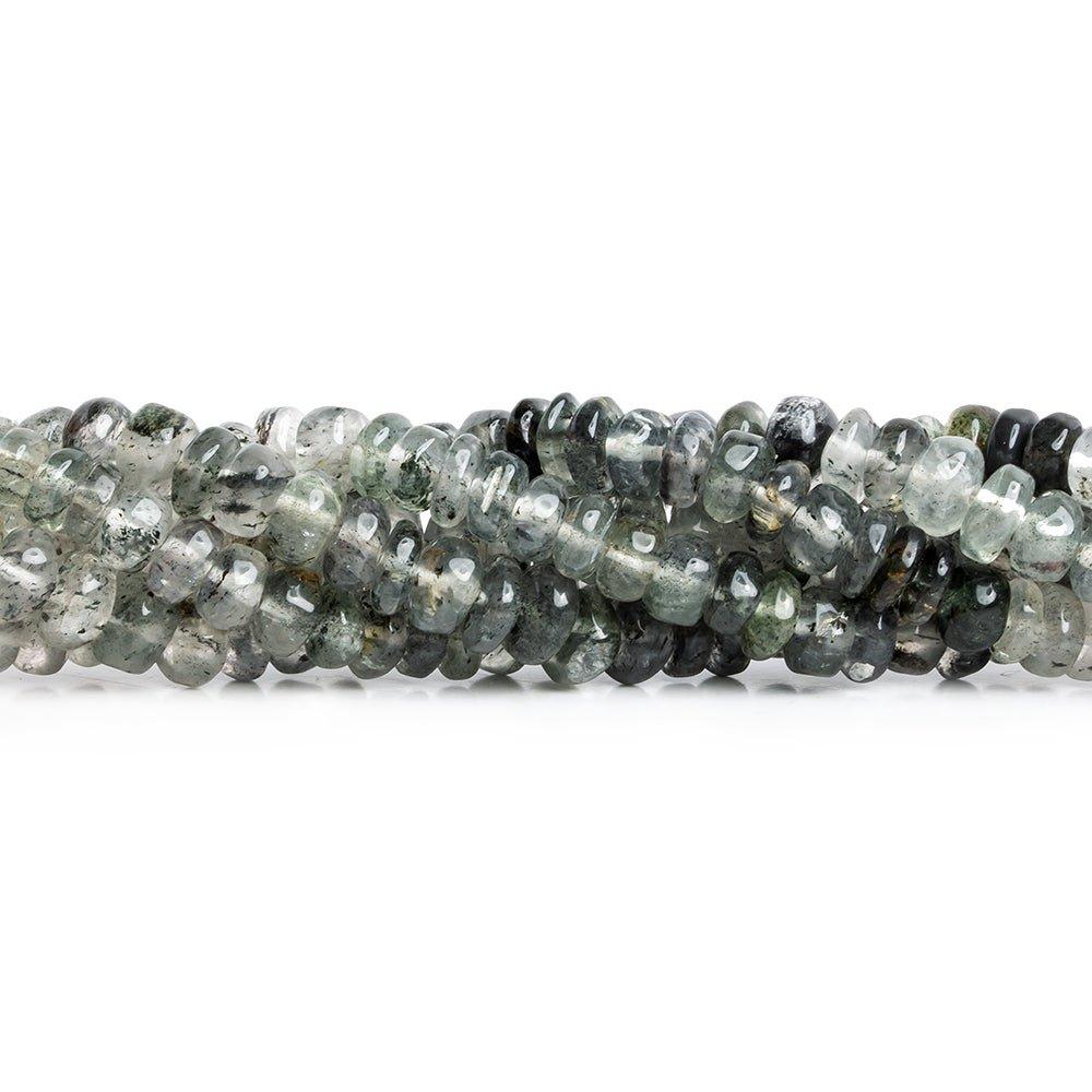 5.5mm-7mm Black Tourmalinated Quartz Plain Rondelle Beads 16 inch 100 pieces - The Bead Traders