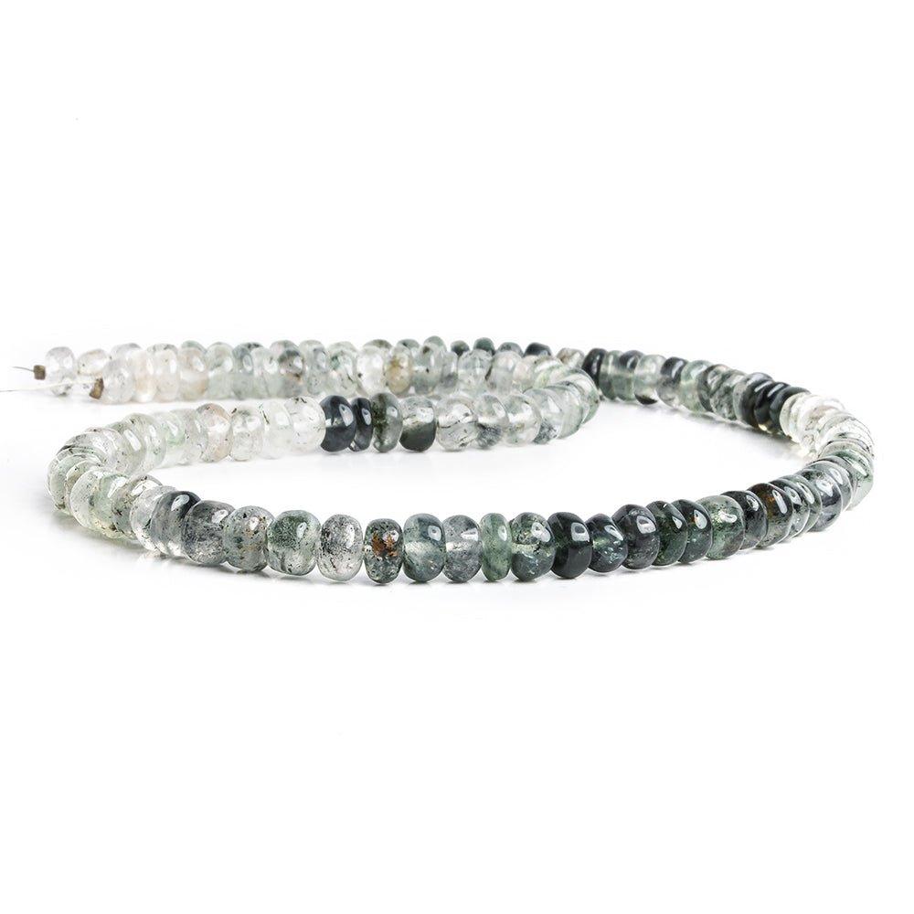 5.5mm-7mm Black Tourmalinated Quartz Plain Rondelle Beads 16 inch 100 pieces - The Bead Traders