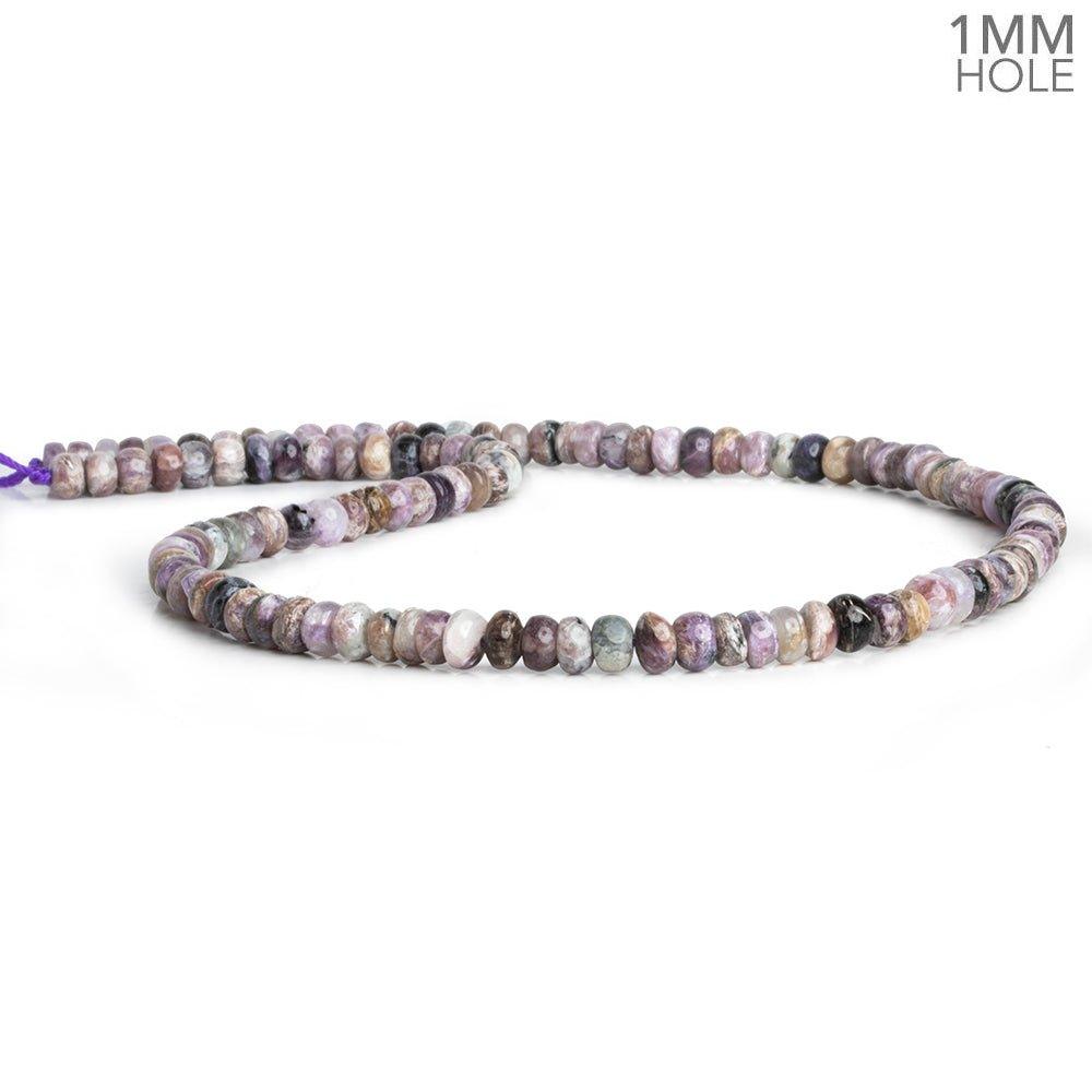 5.5mm Charoite Plain Rondelle Beads 16 inch 120 pieces - The Bead Traders