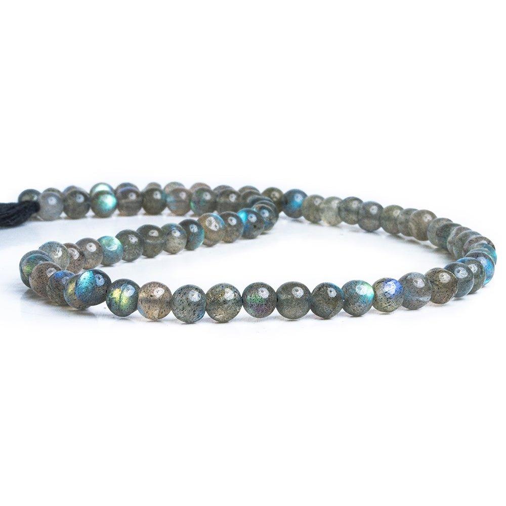 5.5mm Labradorite Plain Round Beads 14 inch 70 pieces - The Bead Traders