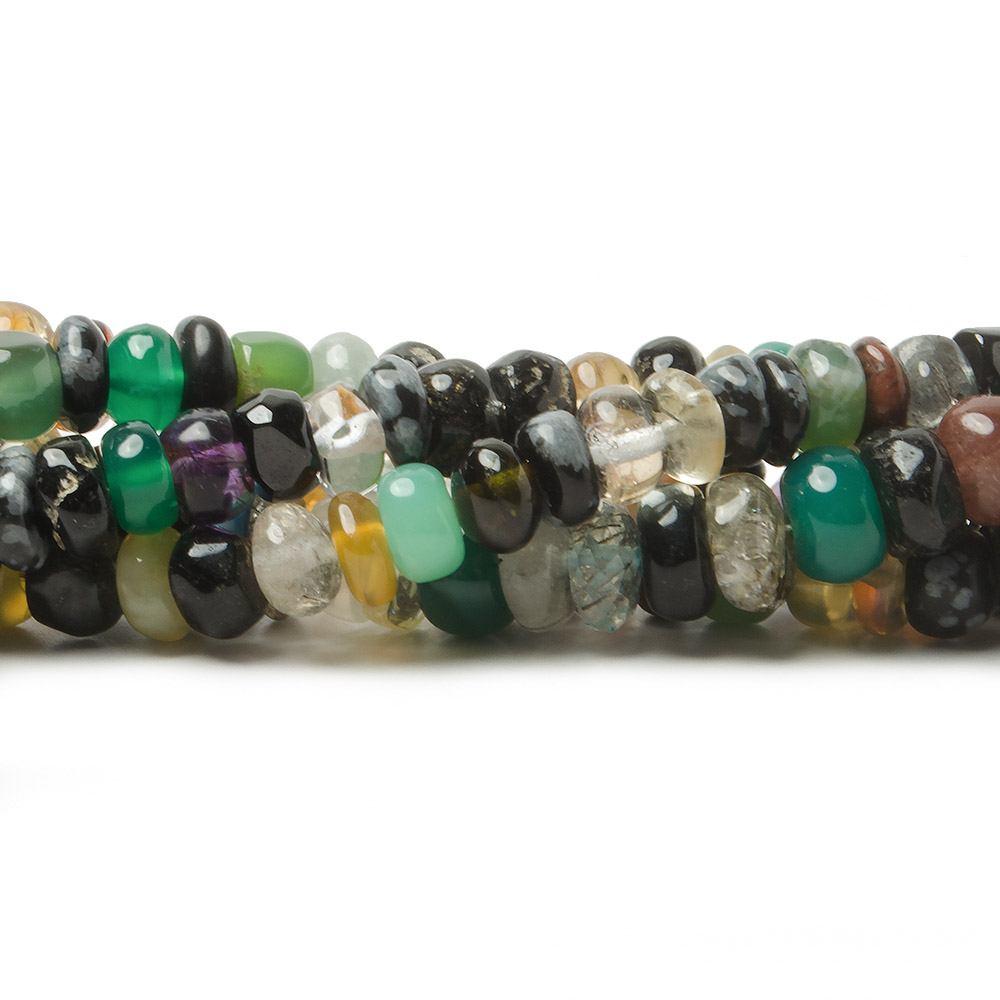 5.5mm Multi Gemstone Plain Rondelle Beads 125 pieces - The Bead Traders