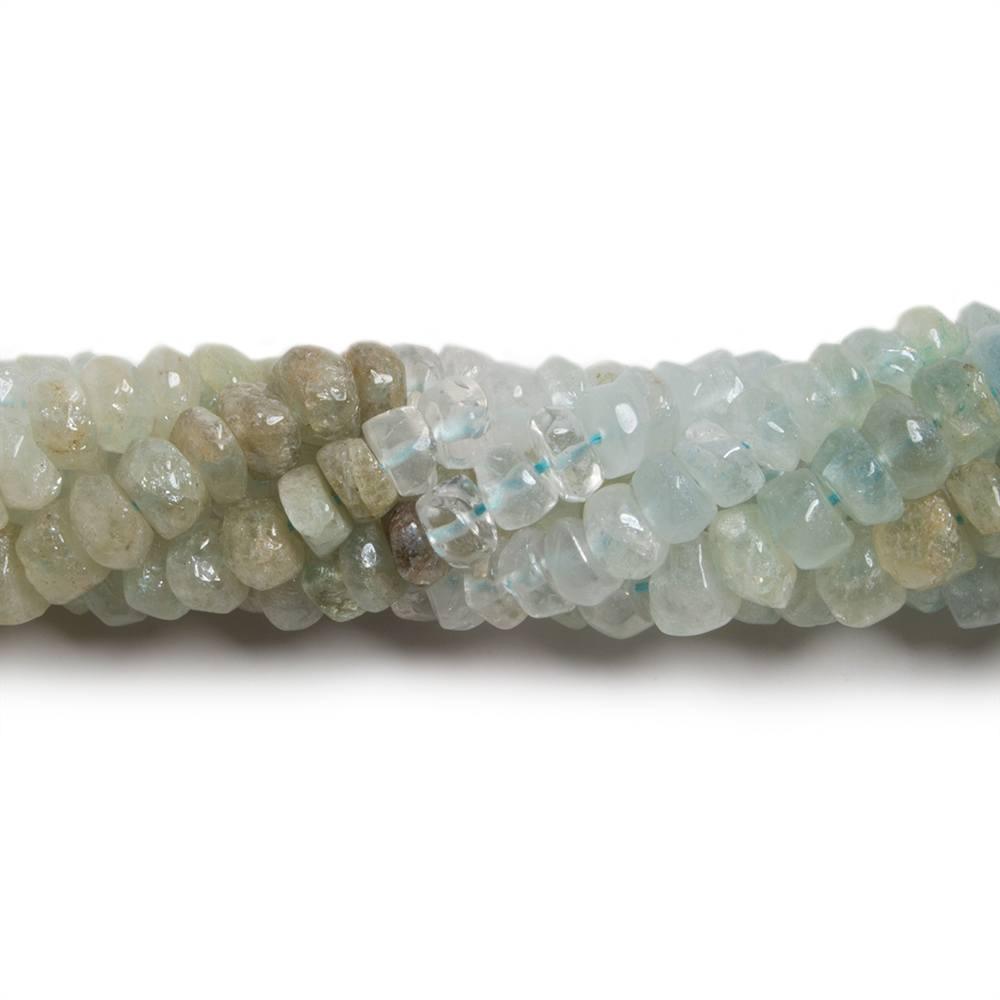 5.5mm Mystic Aquamarine shaded tumbled rondelle beads 13 inch 112 pieces - The Bead Traders