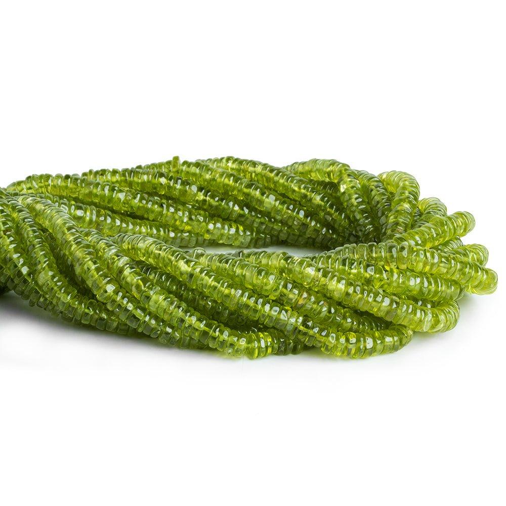 5.5mm Peridot Plain Heishi Beads 16 inch 220 pieces - The Bead Traders