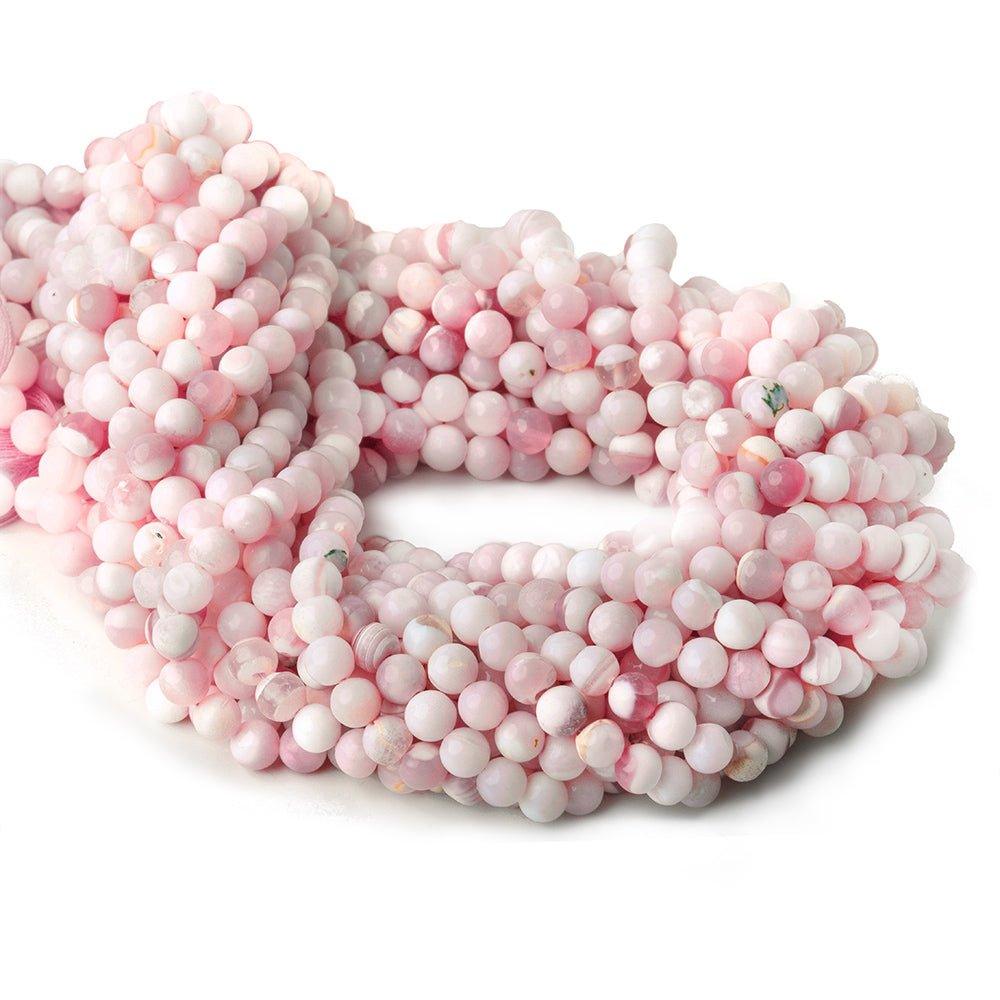 5.5mm Pink Opal plain round beads 13 inch 64 pieces - The Bead Traders