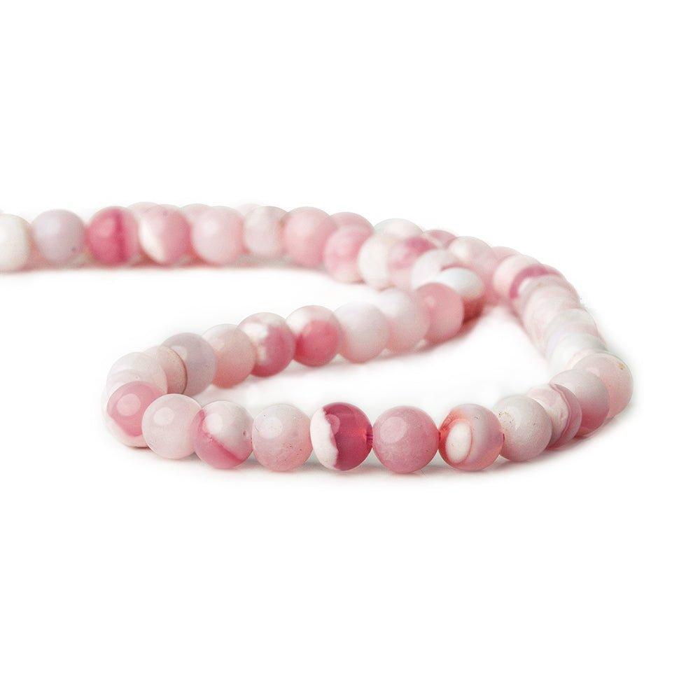5.5mm Pink Opal plain round beads 13 inch 64 pieces - The Bead Traders