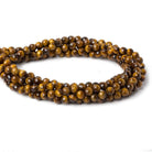 5.5mm Tiger Eye Faceted Round Beads, 14 inch - The Bead Traders