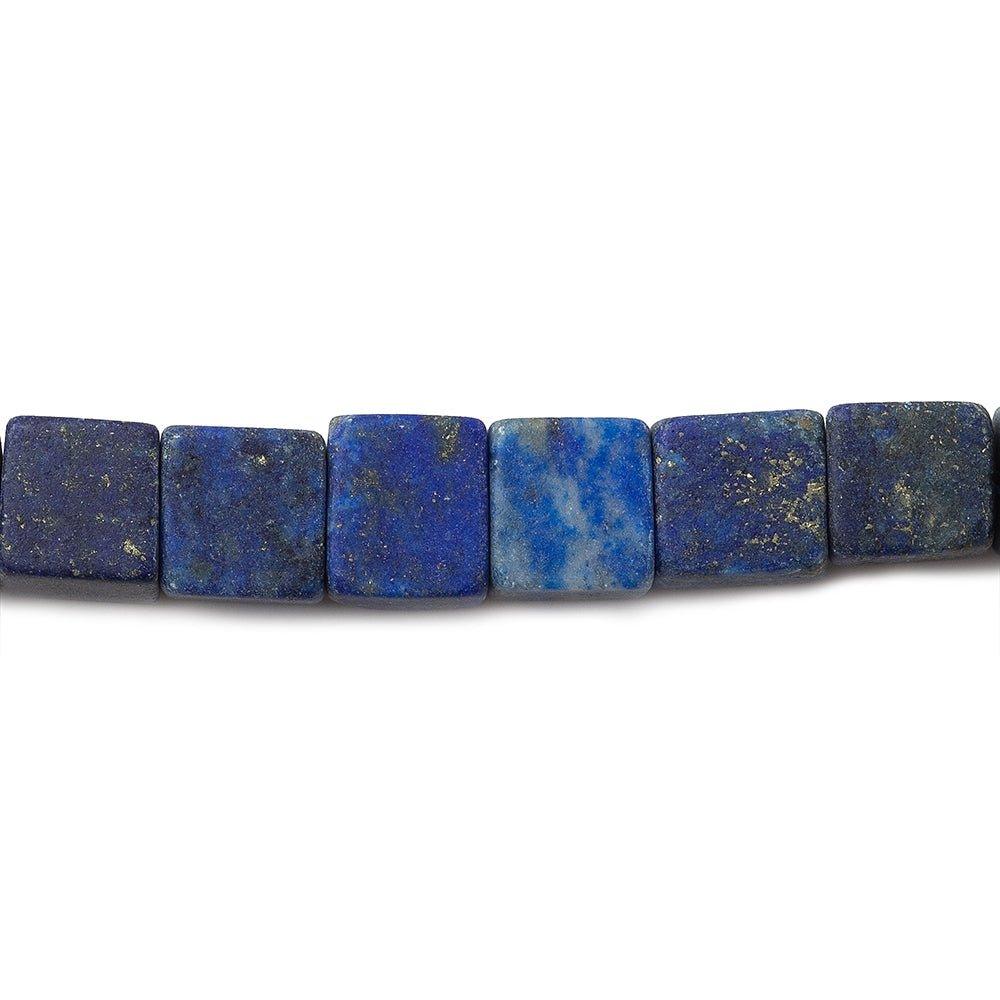 5.5x5.5-6x6mm Matte Lapis Lazuli plain cubes 15.5 inch 93 beads - The Bead Traders