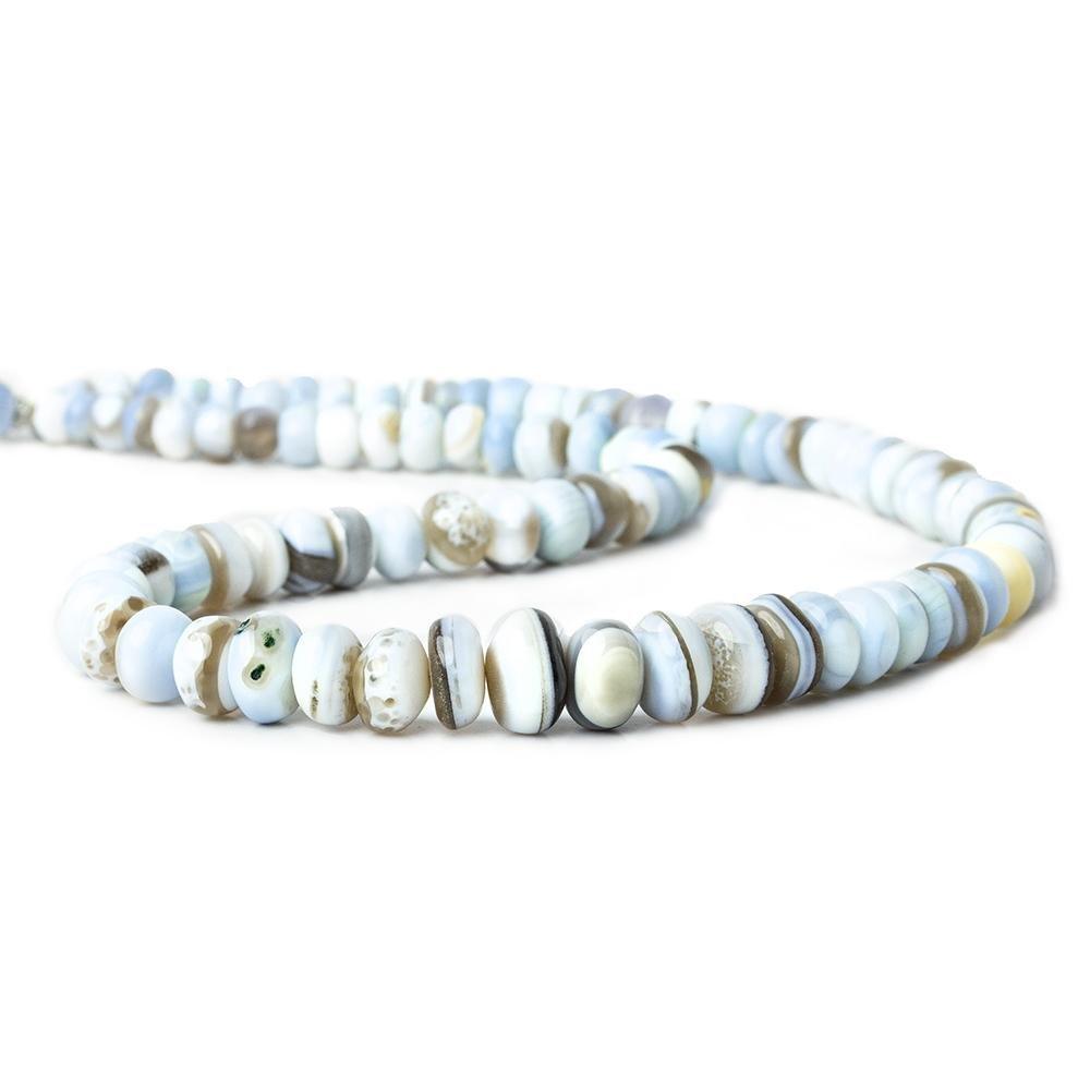 5mm - 10mm Owyhee Blue Opal plain rondelle beads 16 inch 90 pieces - The Bead Traders