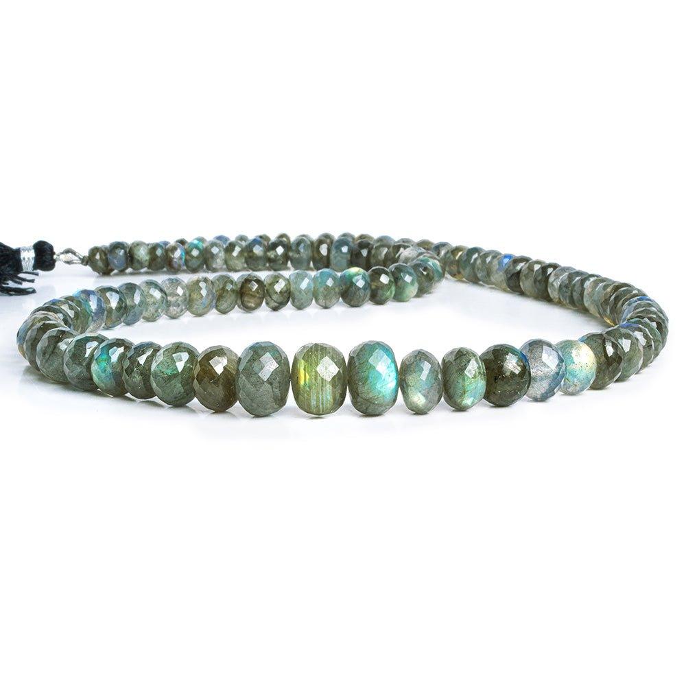 5mm-13mm Labradorite Faceted Rondelle Beads 20 inch 95 pieces - The Bead Traders