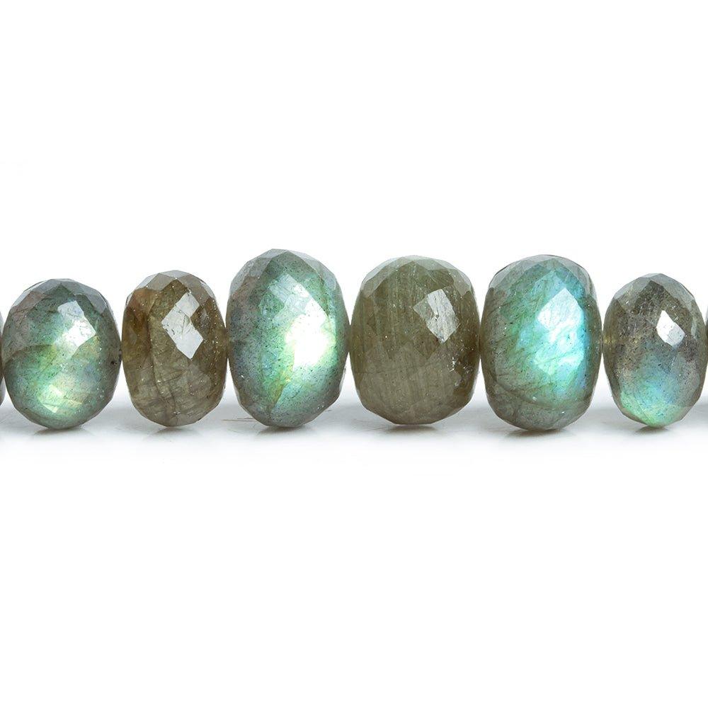 5mm-13mm Labradorite Faceted Rondelle Beads 20 inch 95 pieces - The Bead Traders
