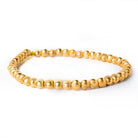 5mm 22kt Gold Plated Brass Diamond Cut Round Beads, 8 inch, 43 beads - The Bead Traders