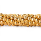 5mm 22kt Gold Plated Brass Diamond Cut Round Beads, 8 inch, 43 beads - The Bead Traders