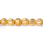 5mm 22kt Gold Plated Brass Stardust Diamond Cut Round Beads, 8 inch, 43 beads - The Bead Traders