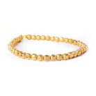5mm 22kt Gold Plated Brass Stardust Diamond Cut Round Beads, 8 inch, 43 beads - The Bead Traders