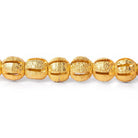 5mm 22kt Gold Plated Brass Stardust Striped Round Beads, 8 inch, 43 beads - The Bead Traders