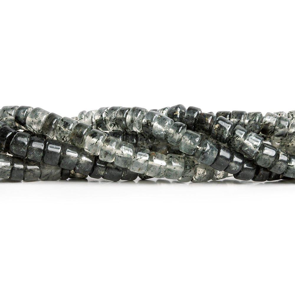 5mm-5.5mm Black Tourmalinated Quartz Heishi Beads 16 inch 125 pieces - The Bead Traders