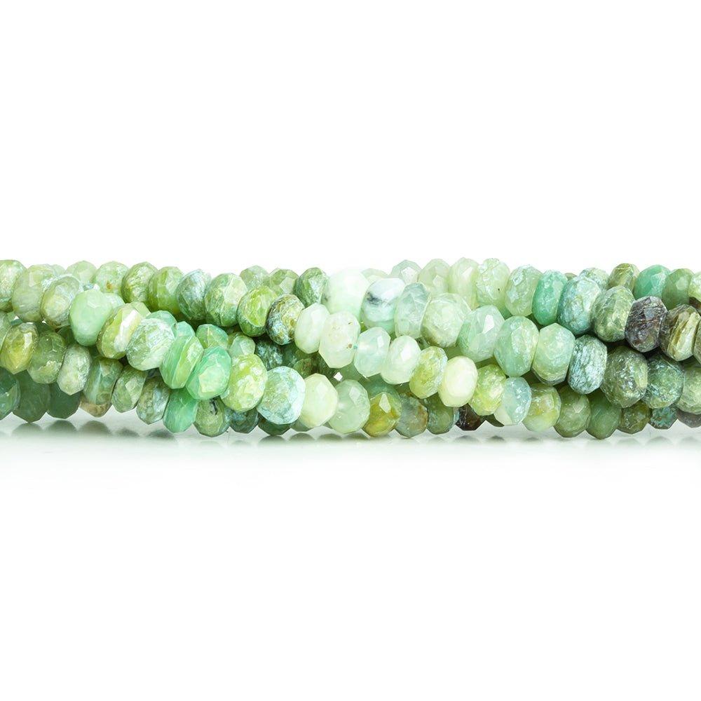 5mm-6mm Blue Peruvian Opal Faceted Rondelle Beads 15 inch 140 pieces - The Bead Traders