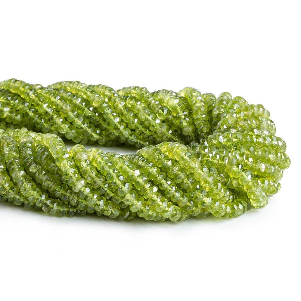 5mm-6mm Peridot Faceted Rondelle Beads 14 inch 133 pieces - The Bead Traders