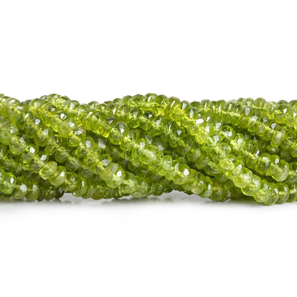 5mm-6mm Peridot Faceted Rondelle Beads 14 inch 133 pieces - The Bead Traders