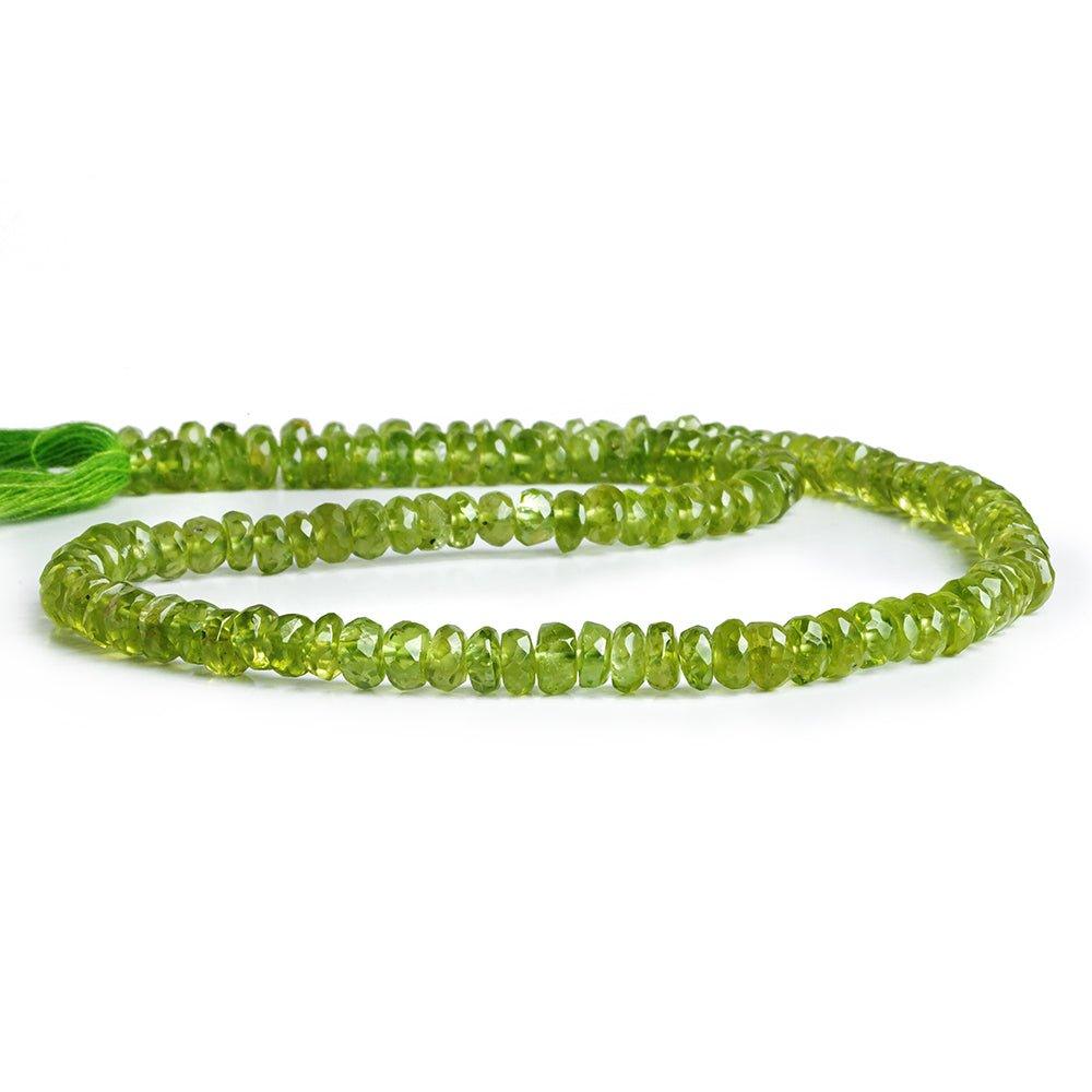 5mm-6mm Peridot Faceted Rondelle Beads 14 inch 133 pieces - The Bead Traders
