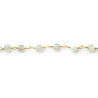 5mm-6mm Rutilated Quartz Plain Rounds Gold plated Chain by the foot 25 pieces - The Bead Traders