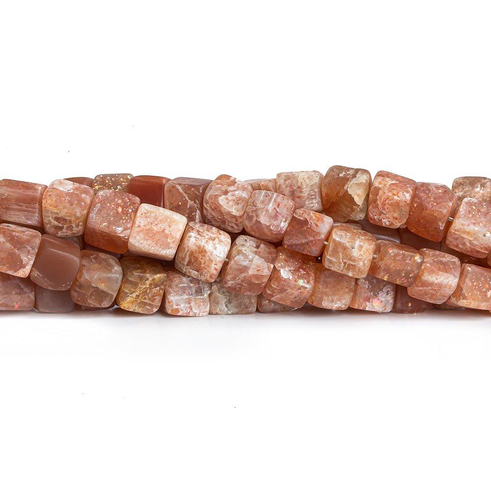 5mm-6mm Sunstone Plain Cube Beads 7 inch 30 pieces - The Bead Traders