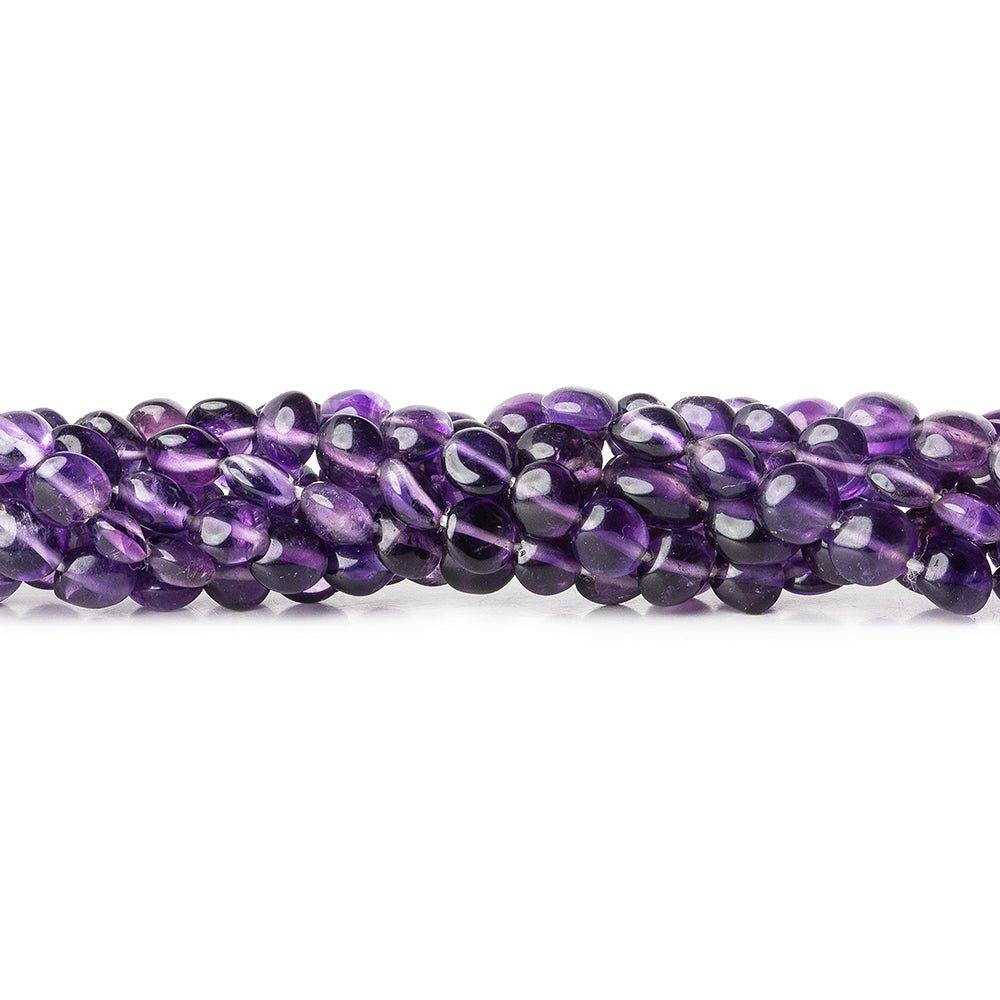 5mm African Amethyst Puffy Coin Beads, 14 inch - The Bead Traders