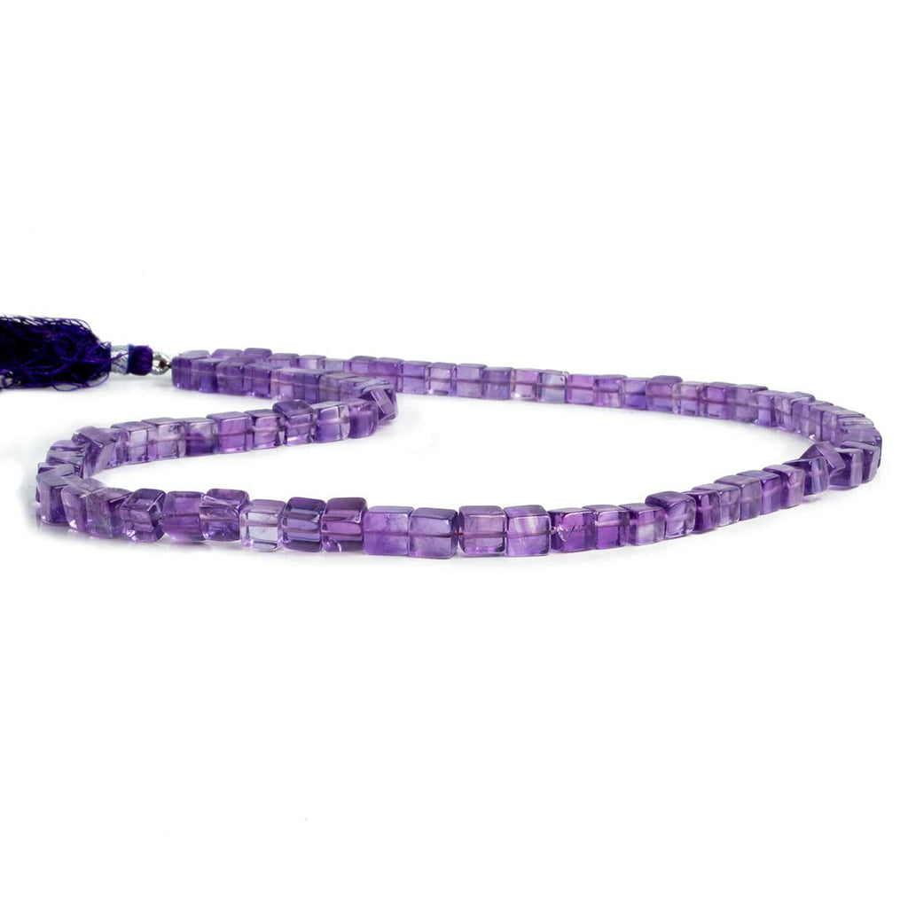 5mm Amethyst Plain Cubes 16 inch 80 beads - The Bead Traders