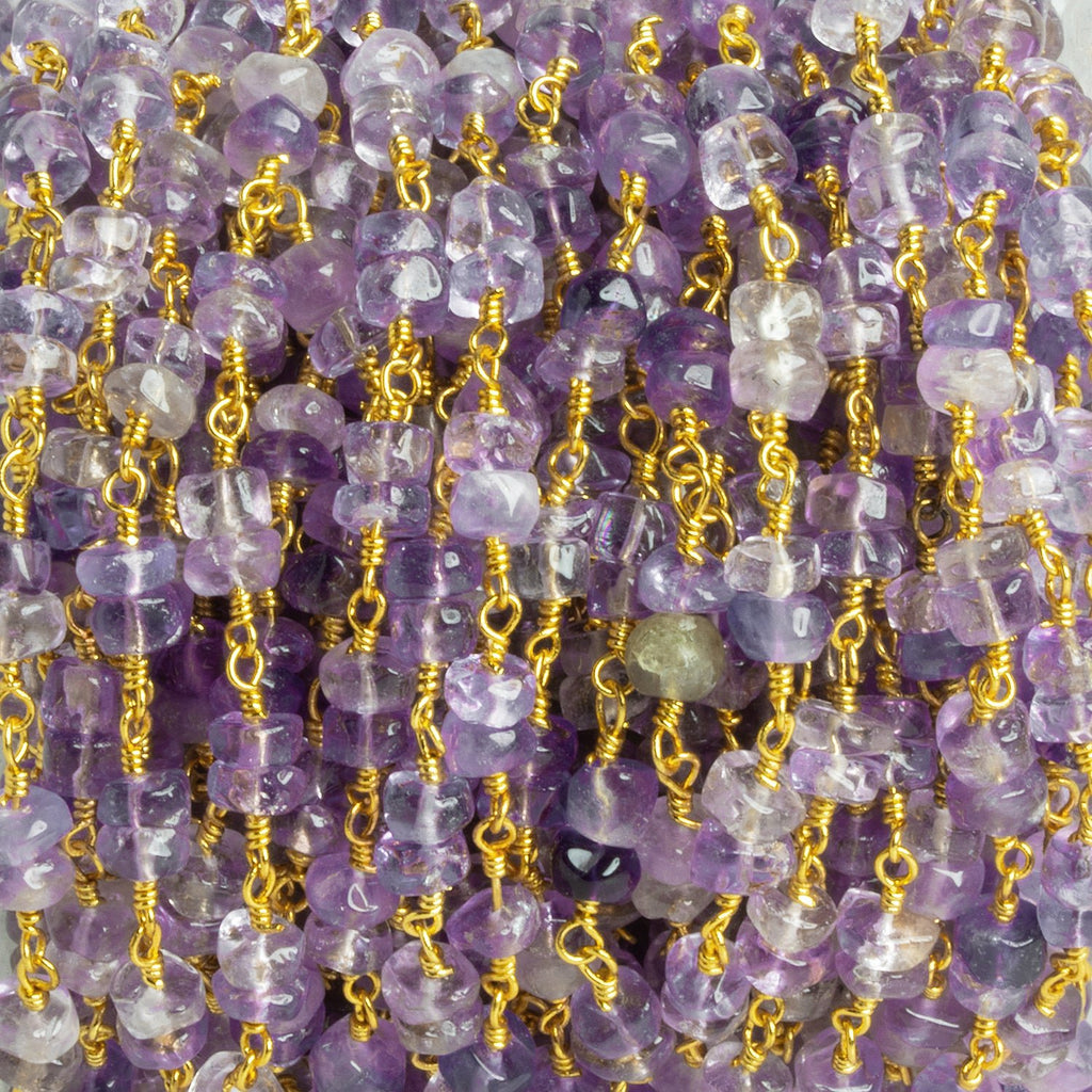 5mm Amethyst Rondelle Gold Chain 56 pieces - The Bead Traders
