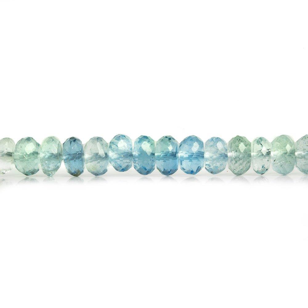 5mm Aquamarine Faceted Rondelle Beads 15 inch 125 pieces - The Bead Traders