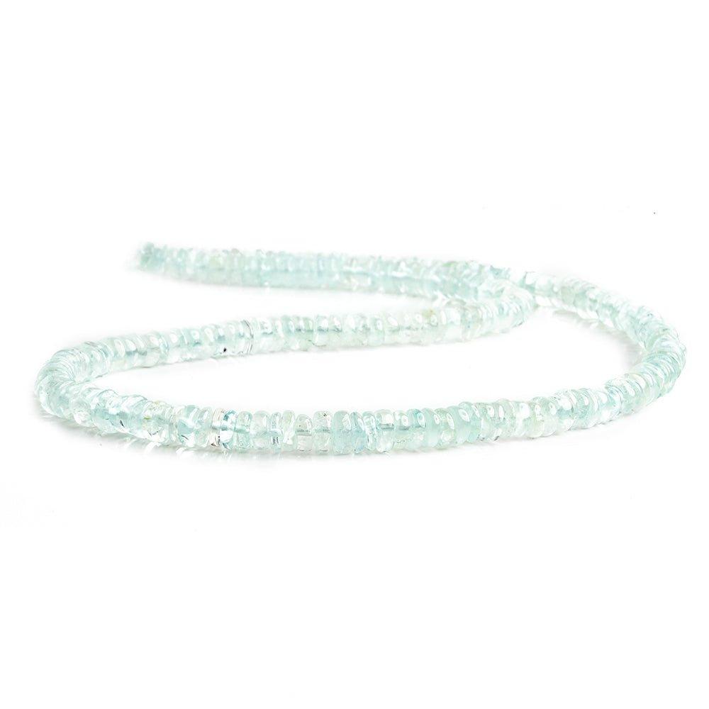 5mm Aquamarine Plain Heishi Beads 16 inch 230 pieces - The Bead Traders
