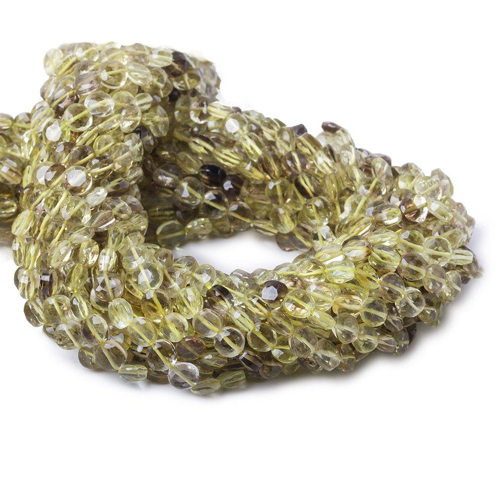 5mm Bi-colored Quartz Beads Faceted Coin Beads, 14 inch, - The Bead Traders