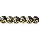 5mm Black Enamel Brass Beads Round Diamond Cut Beads, 8 inch - The Bead Traders