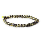 5mm Black Enamel Brass Beads Round Diamond Cut Beads, 8 inch - The Bead Traders
